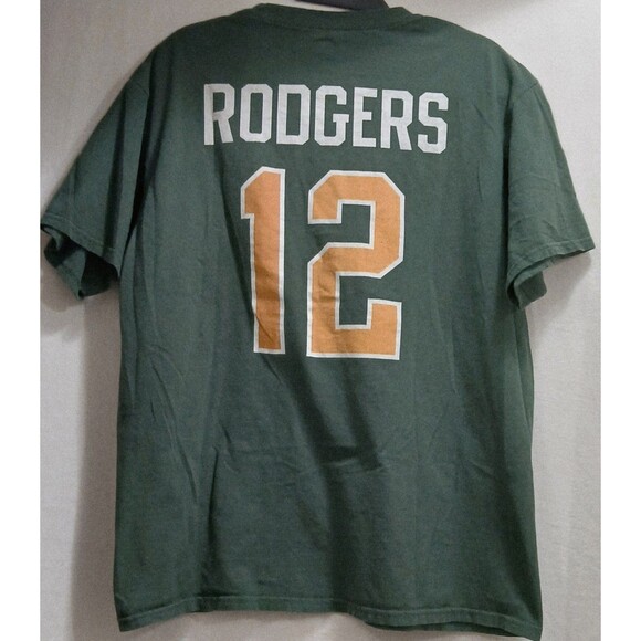 NFL Pro Line Green Bay Packers Aaron Rodgers #12 Green Men's Large T Shirt EUC - Picture 1 of 5